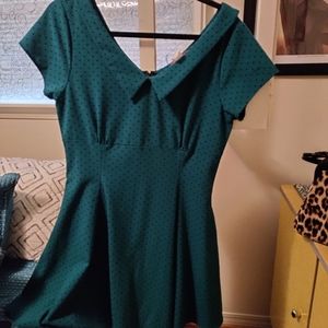 Teal 60s style day dress